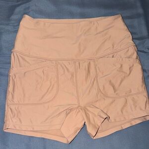 FP Movement by Free People High-Waisted Shorts in Tan